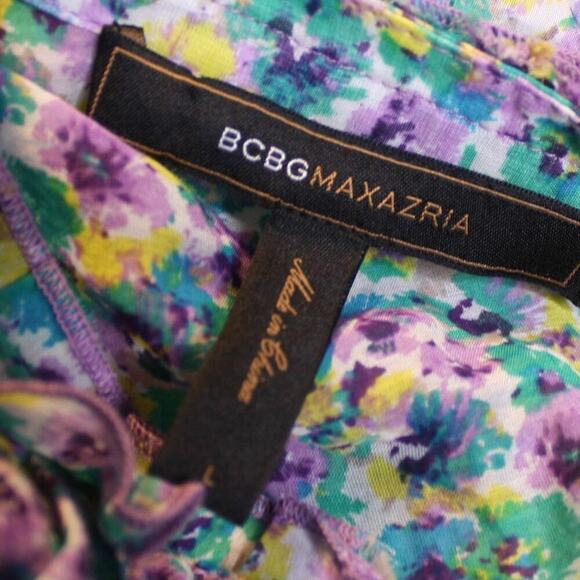 BCBGMaxAzaria Floral Ruffle Sleeveless Top Romantic Fairy Cottage Twee - Picture 4 of 5